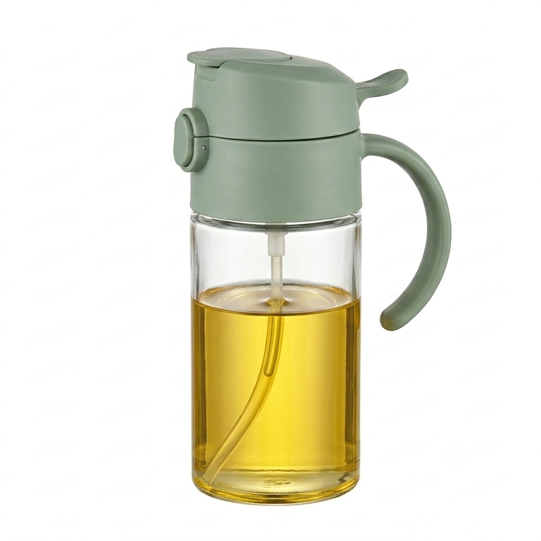 2-in-1 Glass Oil Spray Bottle & Dispenser (200ml)