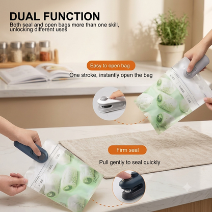 2-in-1 Mini Heat Bag Sealer & Cutter | USB Rechargeable Food Bag Sealing Machine